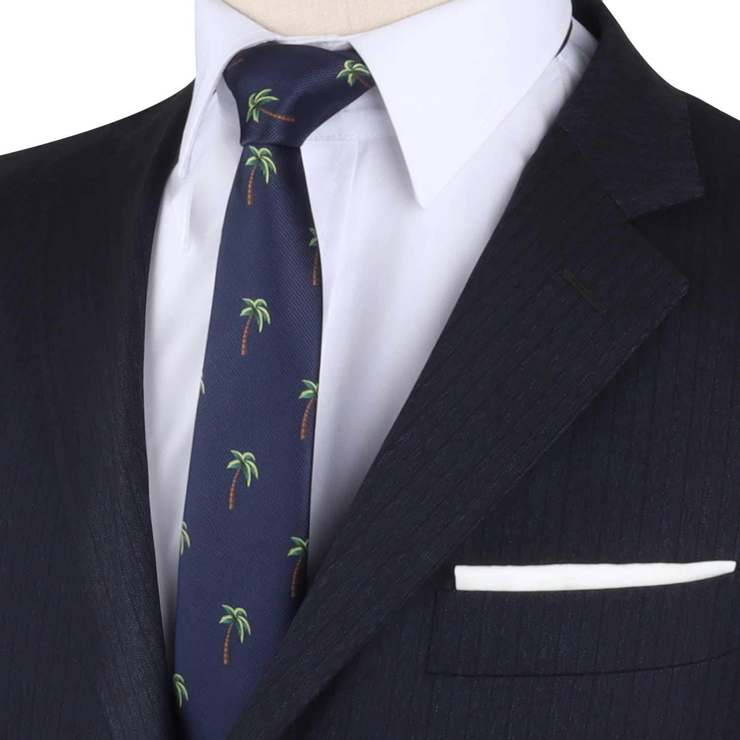 AUSCUFFLINKS Palm Tree Environmentalist Plant Lovers Ties for Him | Nature Forest Conservation Neckties for Men Groomsmen Wedding Ties (PALM TREE)