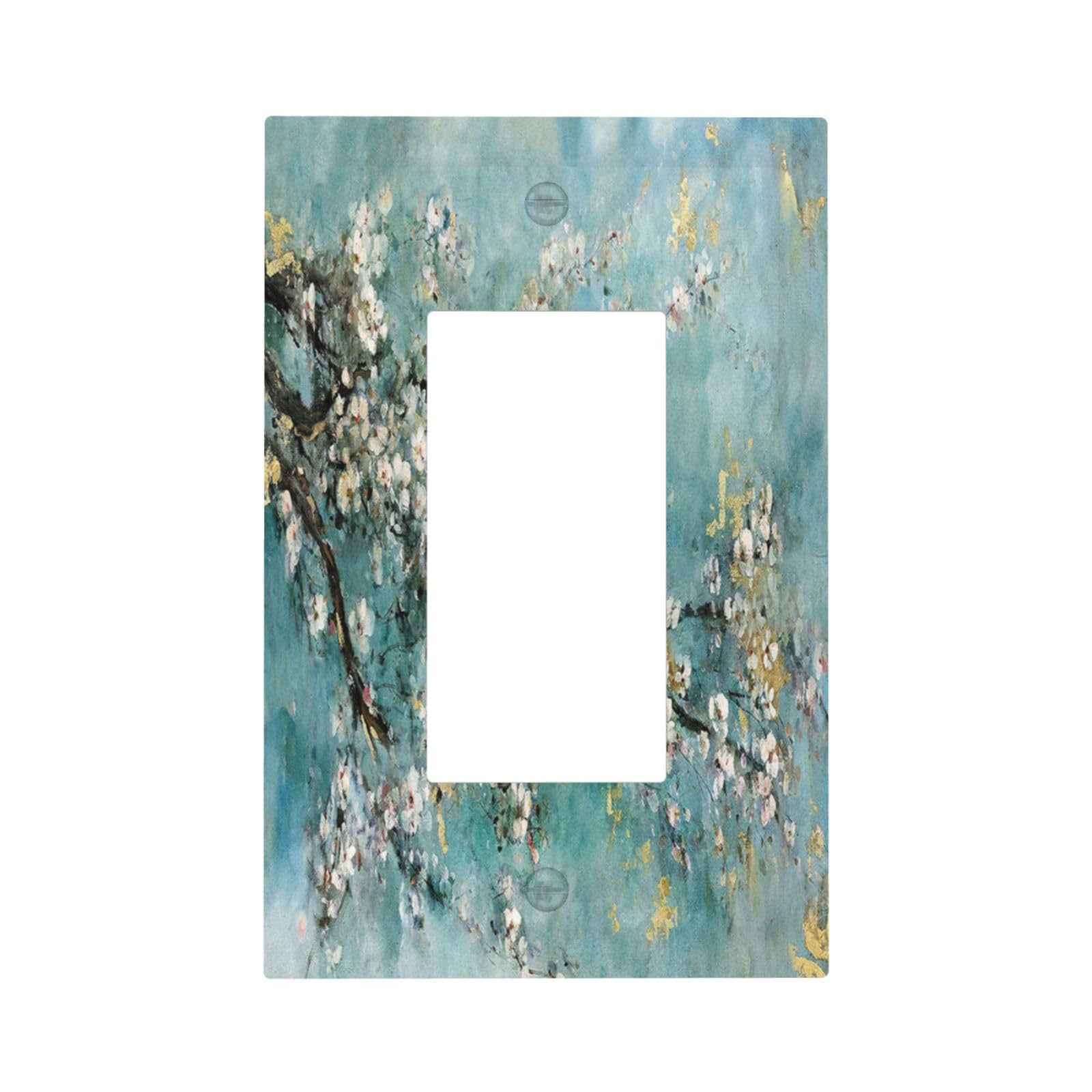 Abstract Flower Oil Painting Single Rocker Light Switch Covers 1 Gang Outlet Cover Wall Plate Decorative GFCI Switchplate Faceplate for Livingroom Bedroom Bathroom Decor-image-12