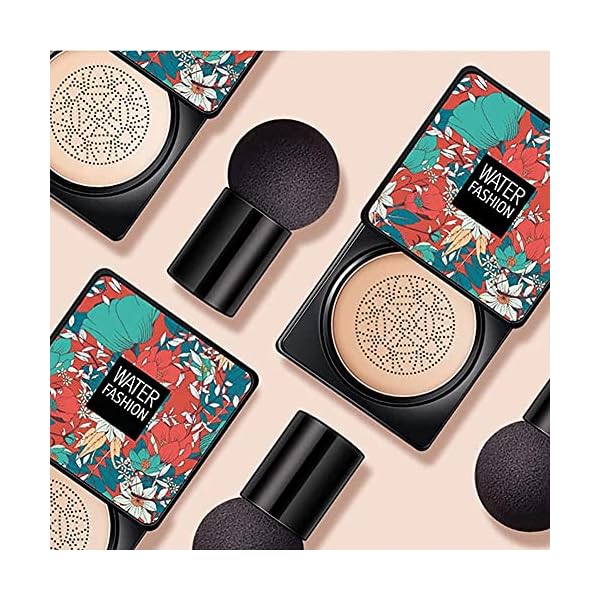 Air-Cushion-CC-Cream-Mushroom-Head-Foundation-BB-Cream-Moisturizing-Concealer-Makeup-BaseOil-ControlLong-Lasting-with-Mushroom-Makeup-Sponge-Natural abyomon Air Cushion CC Cream Mushroom Head Foundation, BB Cream Moisturizing Concealer Makeup Base,Oil Control,Long Lasting with Mushroom Makeup Sponge (Natural)