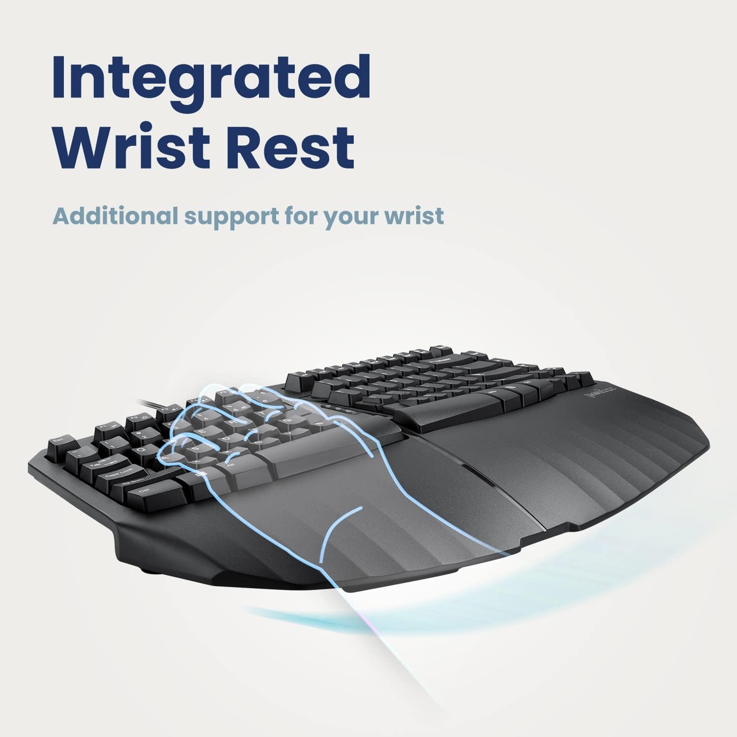 Perixx PERIBOARD-413B DV, Wired USB Ergonomic Compact Split Keyboard - 15.75x10.83x2.17 inches TKL Design - Black - Dvorak Layout