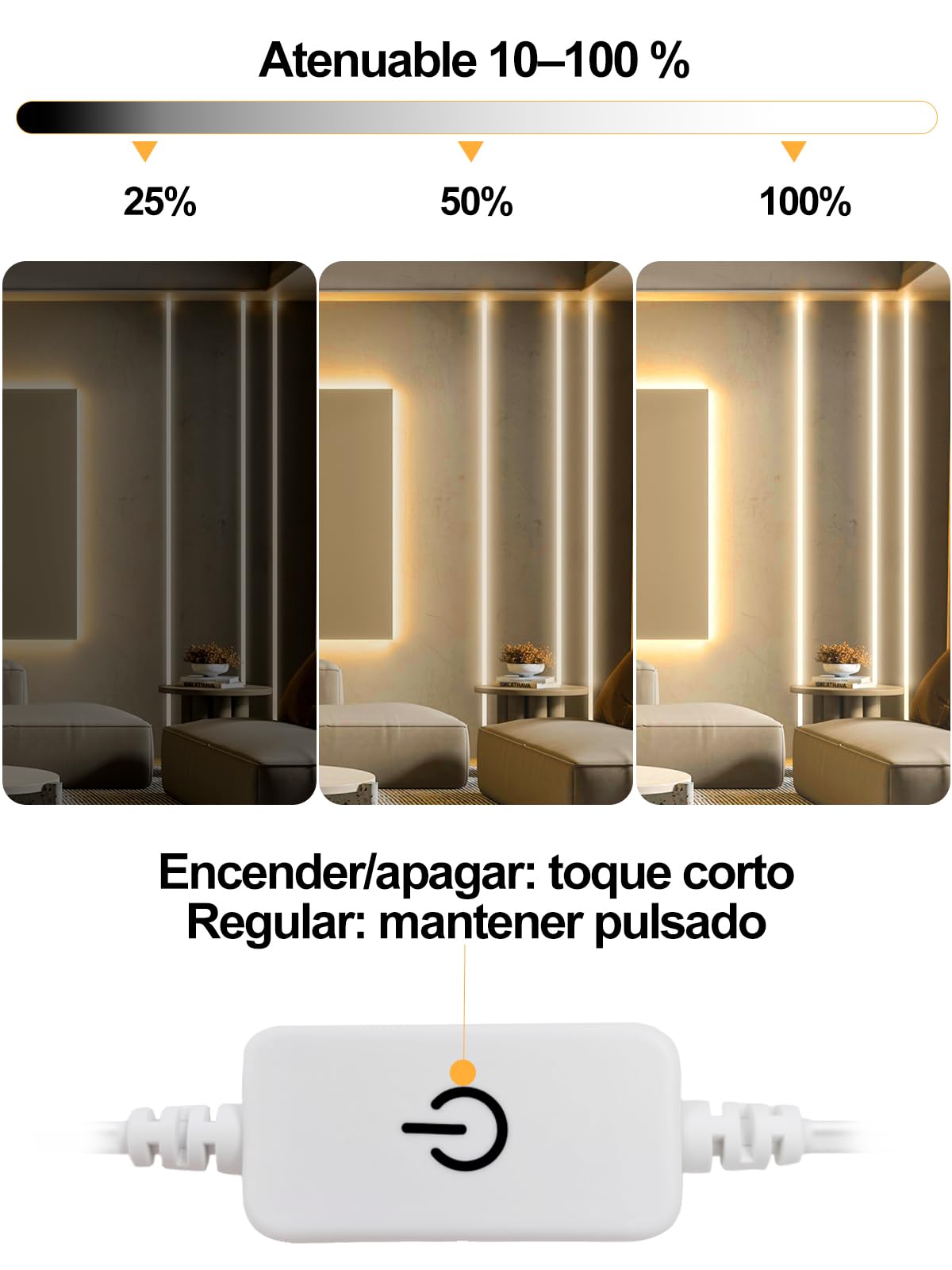 BRIMAX Tira LED Neón Silicona Flexible 10M 3000K | IP67, regulable, para interior y exterior, salón, dormitorio, terraza, jardín, balcón, fiestas