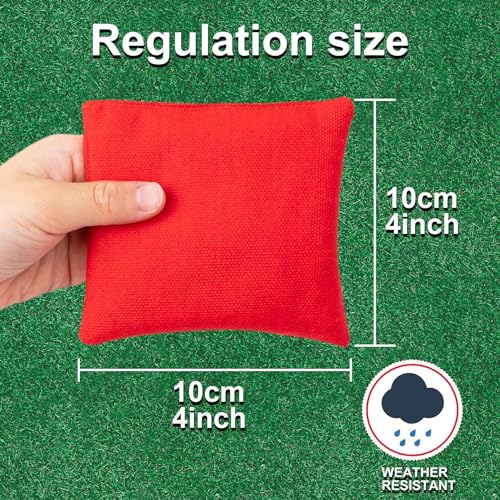 WOFEU 10 Pcs Bean Bags,Bean Bags for Kids Throwing Mini Cornhole for Tossing Sports Outdoor Family Games Kids Toys Hand Toss Games Boys Girls Party Games (Black+Red) - Image 3