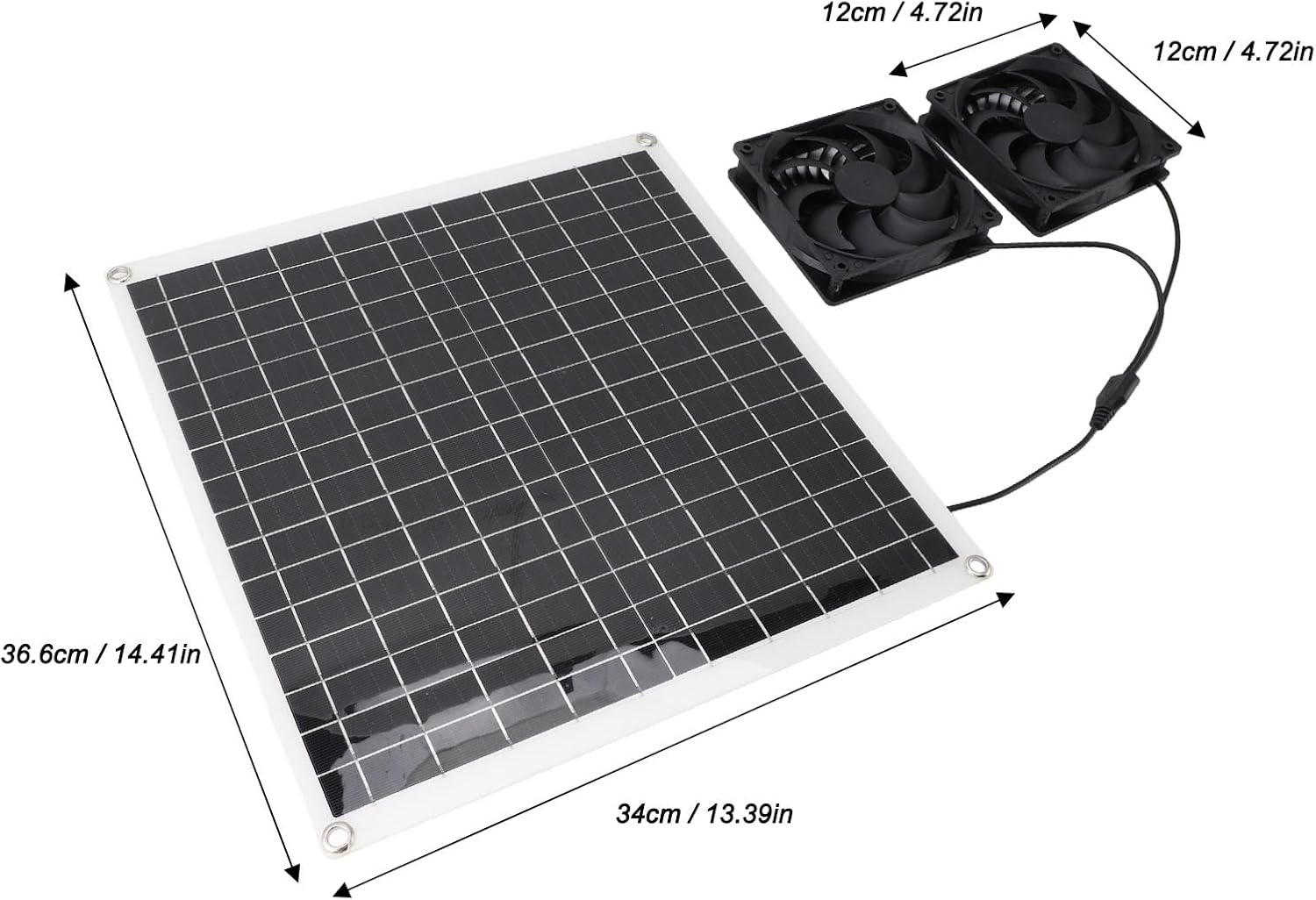 Solar Panel Powered Fan Kit, 20W 12V Portable Multifunctional Outdoor Air Circulation Fan - Efficient Energy Conversion, Lightweight Design, Ideal for Camping and Travel
