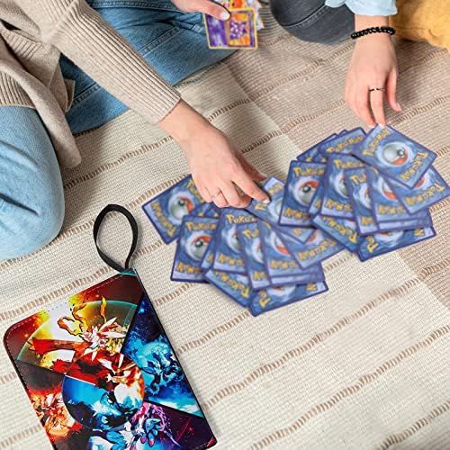 Cenxaki Card Binder for Pokemon Card Games,4-Pocket Pages Removable Carrying Card Album Card Holder Trading Card Binder with 60 Pages Sleeves 480 Pockets Card Can Store a Variety of Card Game Cards