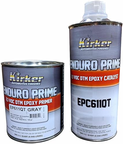 Kirker Enduro Prime DTM imprimación epoxi gris EP611QT un cuarto de galón con catalizador EPC611QT