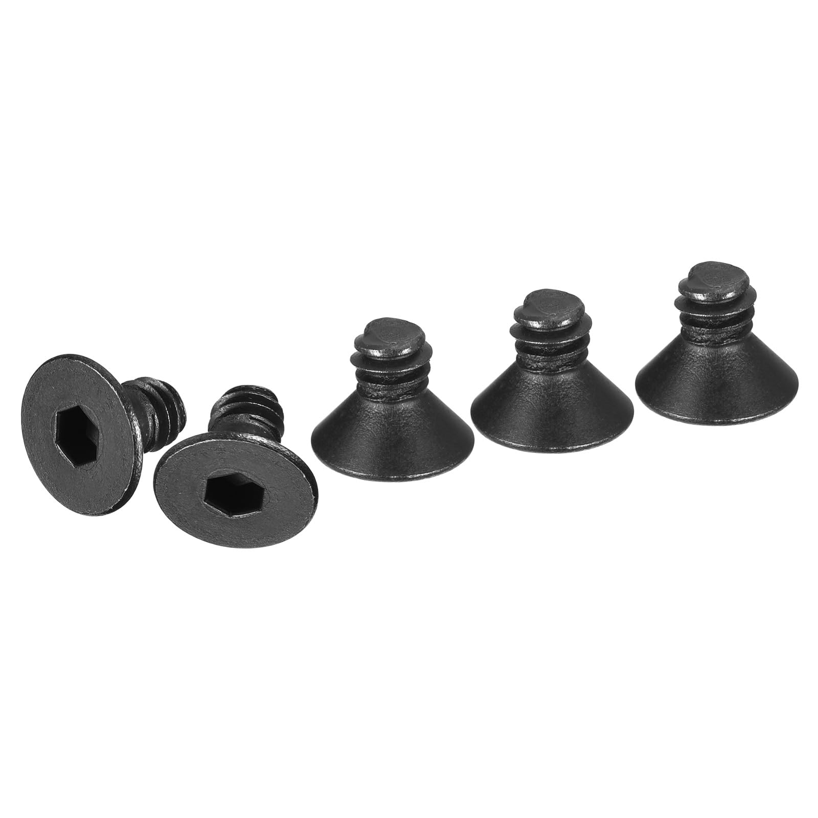 DTGN 1/4-20x1/2" Flat Head Socket Cap Screws, 25 Pack Hex Socket Flat Head Screws Carbon Steel Black Oxide, Full Thread