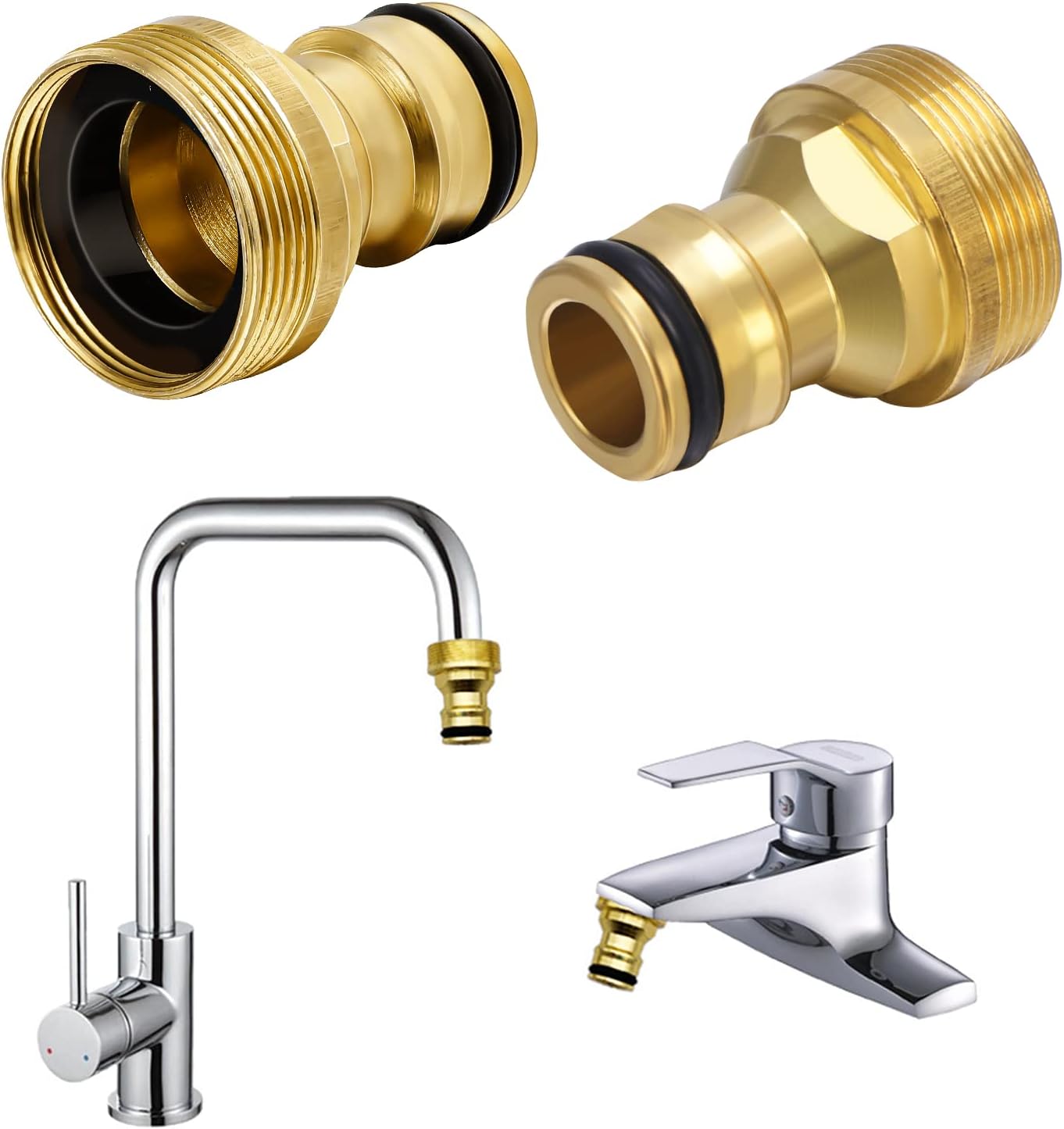 2 Stück Universal Gartenschlauch Verbinder - M22 Innengewinde/M24 Außengewinde Für Wasserhahn & Schlauch