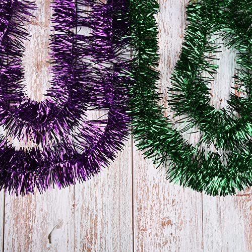 Euvoym 7 Colors Christmas Tinsel Garland Christmas Tree Hanging Tinsel Decoration Metallic Tinsel Twist Tinsel Garland Chunky Fine for Christmas Party Indoor Outdoor Decoration (7)