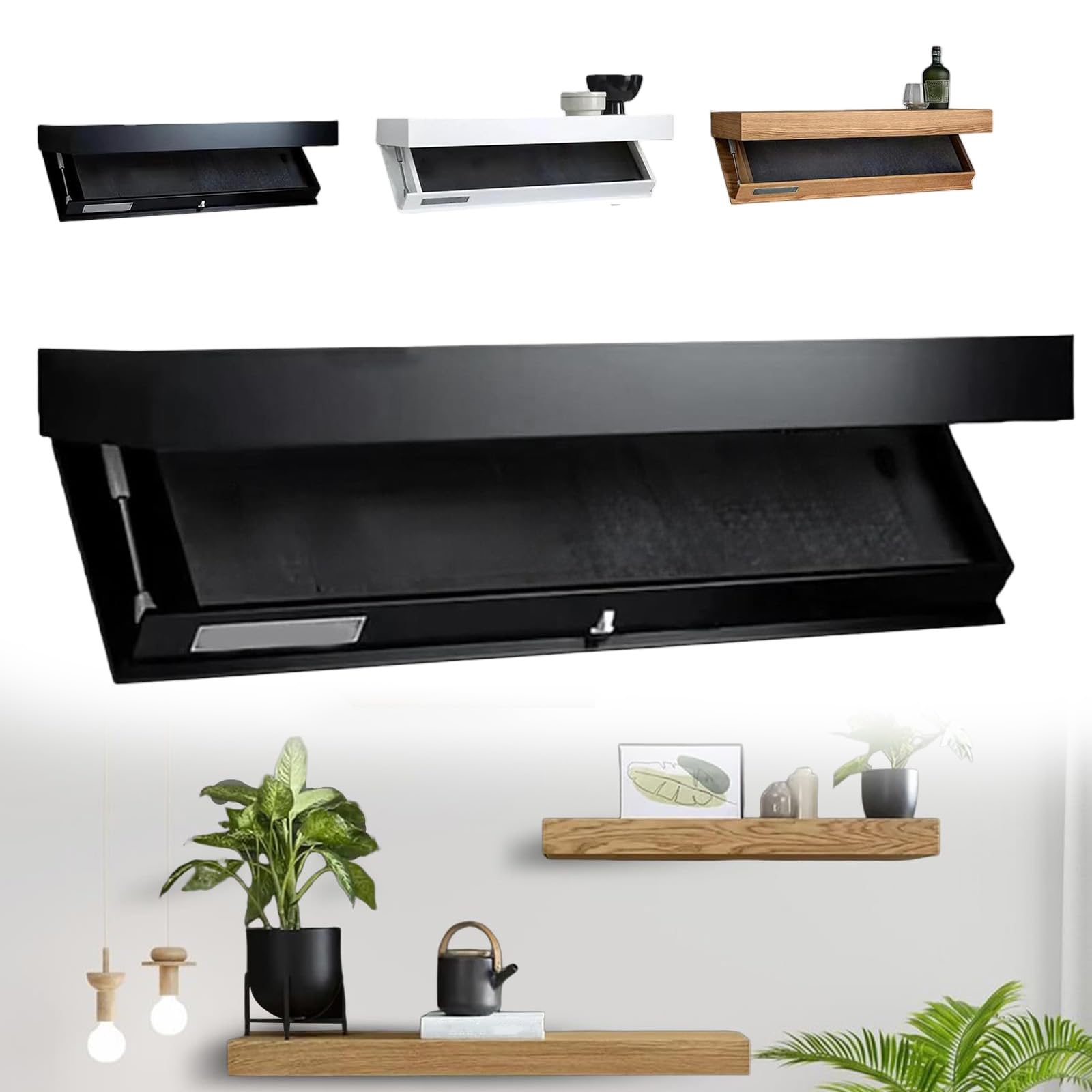 Cassaforte per mensole nascoste, con scomparto segreto per casa o ufficio, elegante mensola da parete per sicurezza e organizzazione discreta