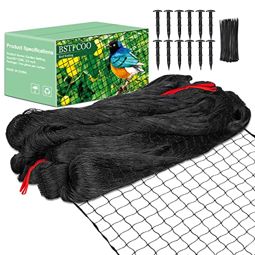 BSTPCOO Bird Netting 50'x100' with 3/4' Mesh Hawk Net for Chicken...