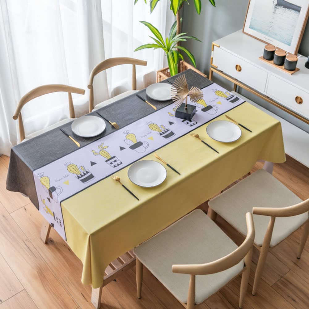 Nappe cirée rectangulaire pour repas de famille et grand tapis de table basse