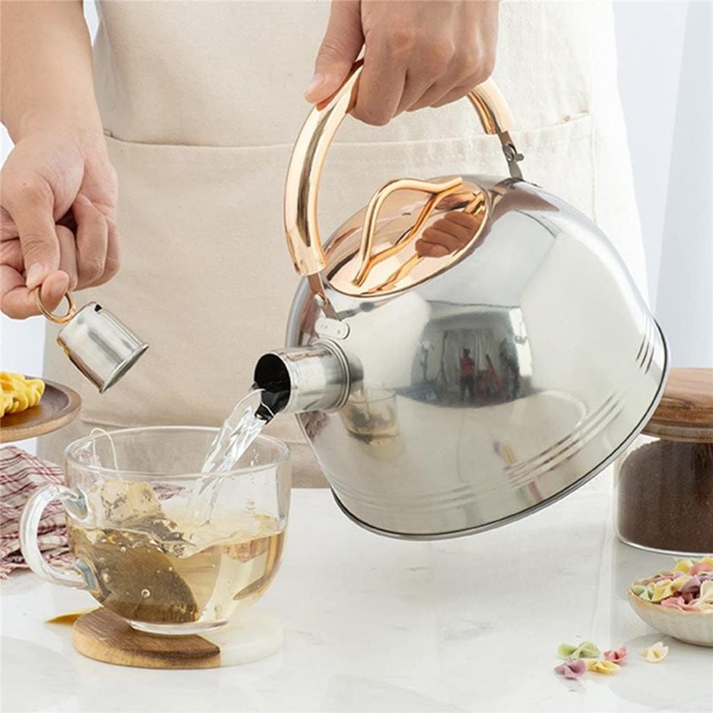 Czajnik z Gwizdkiem Gwizdający Czajnik Do Herbaty Ze Stali Nierdzewnej Czajniczek 3L/3000 ML Czajnik Do Wrzenia Kuchnia Herbaciarnia Kuchenka Indukcyjna Gwizdanie Czajnik Czajnik Kuchenek