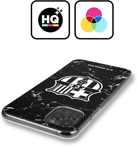 Miniatura 2 de Head Case Designs Funda de gel suave con licencia oficial del FC Barcelona con patrón de cresta de mármol negro compatible con Apple iPhone 14 Pro