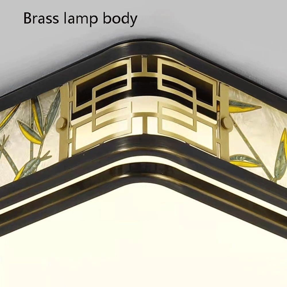 Lampa sufitowa z litego miedzi, ręcznie emaliowana chińska lampa wisząca LED, oświetlenie wewnętrzne do salonu, jadalni, biura lub sypialni.