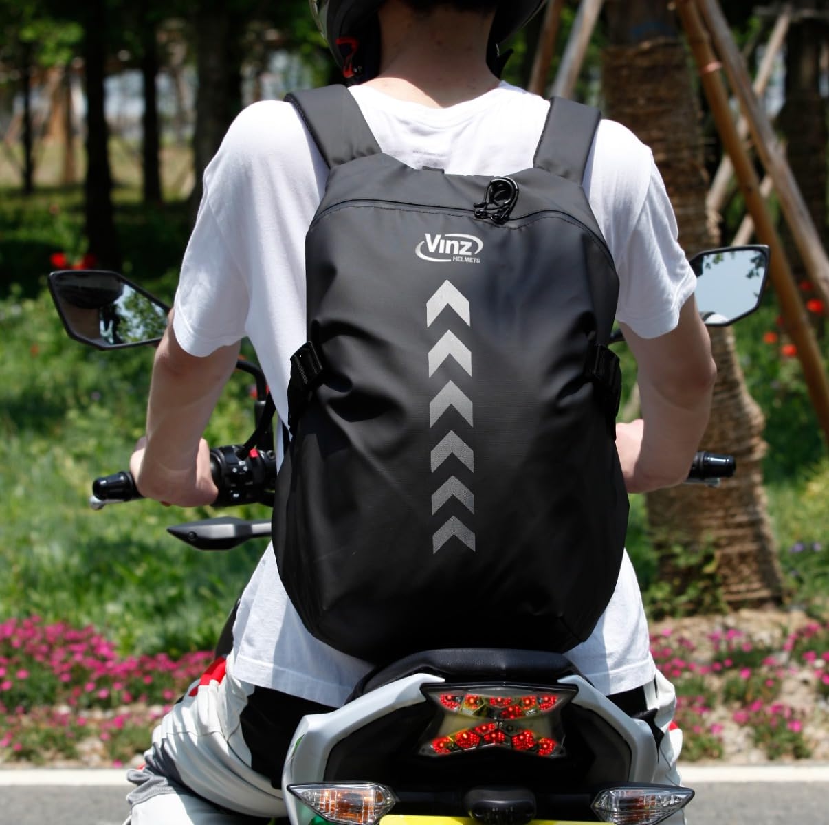 VINZ Tioga 40L Rucksack für Motorrad und Roller mit Helmfach