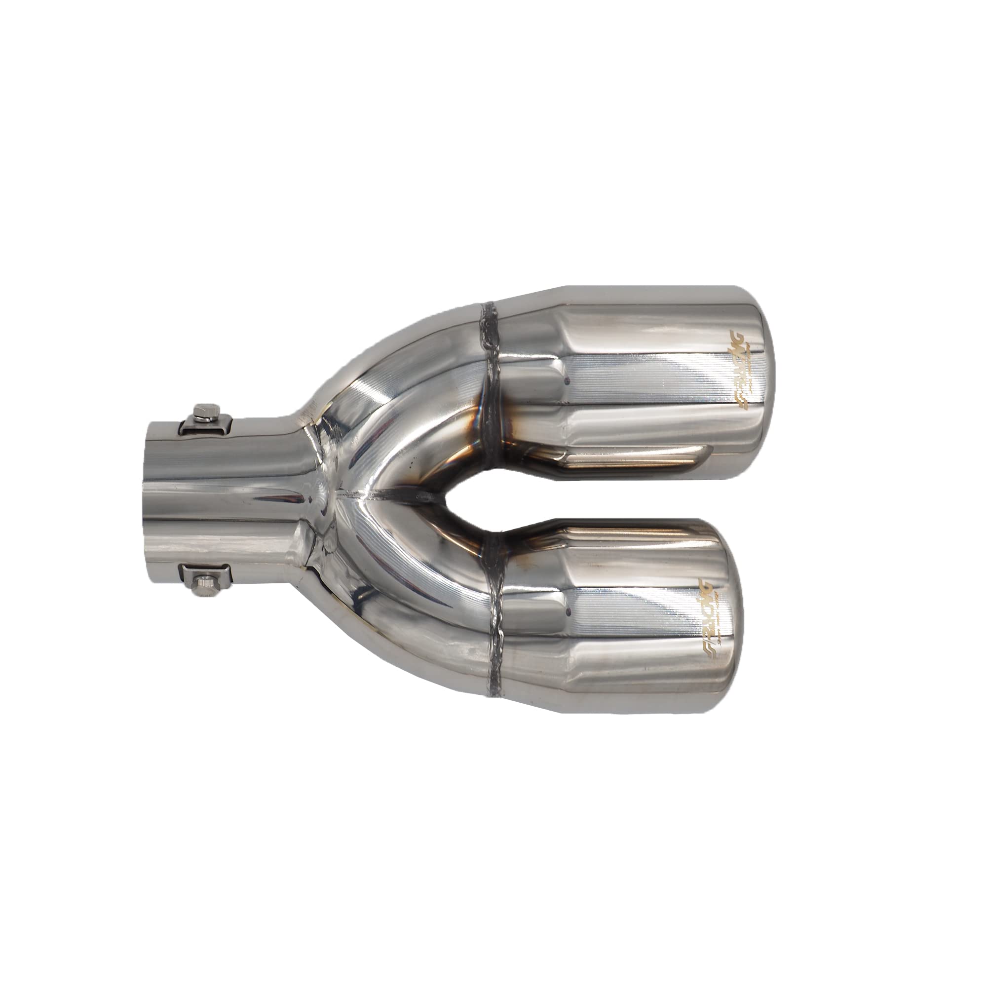 Simoni Racing TRX/18L złączka wydechowa podwójna lewa okrągła/ukośna stal szlachetna Ø70xL220mm-przyłącze >58mm
