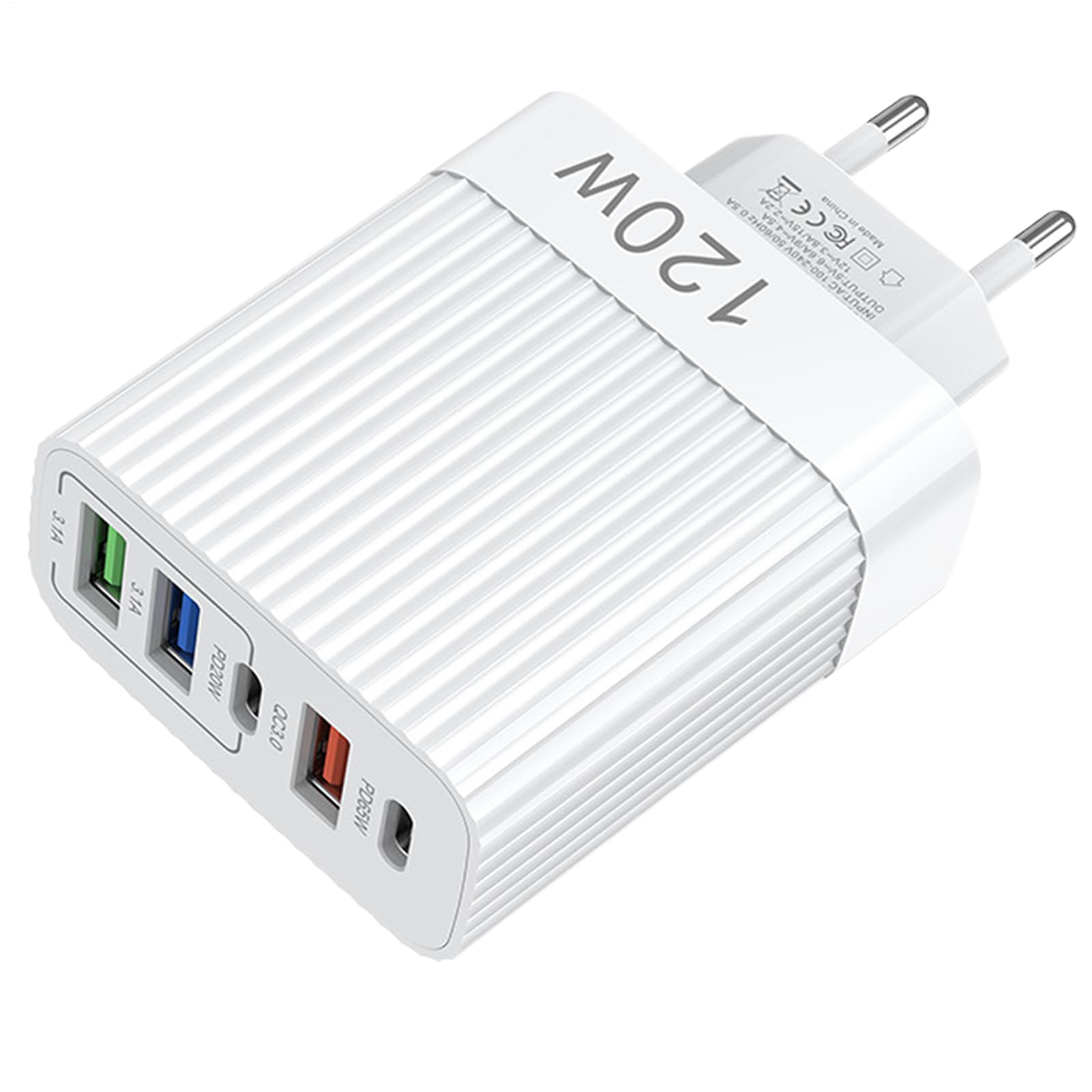 Adattatore di outlet USB, caricabatterie USB,Blocco caricatore di tipo C intelligente da 120w - Caricabatterie a più dispositivi portatili, hub di stazione di ricarica rapida per telefoni cellulari, t