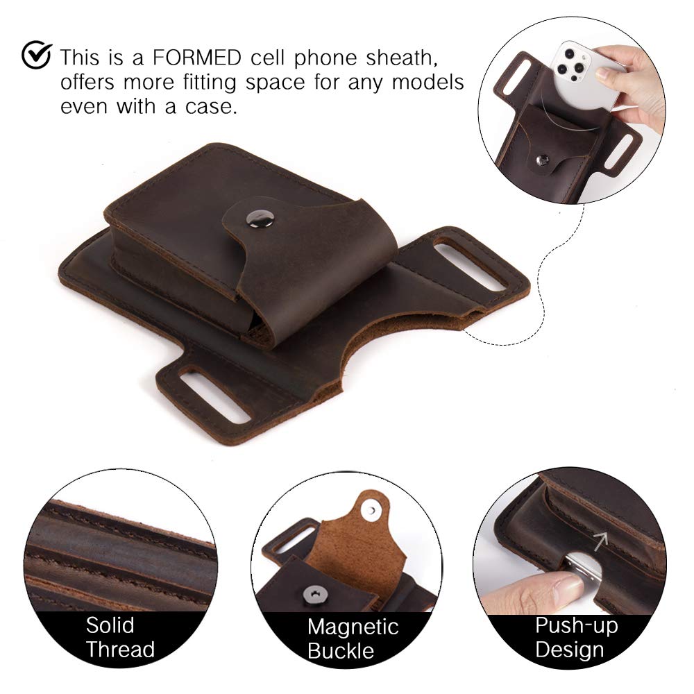 Gentlestache - Custodia in pelle per cellulare, con tasca piccola