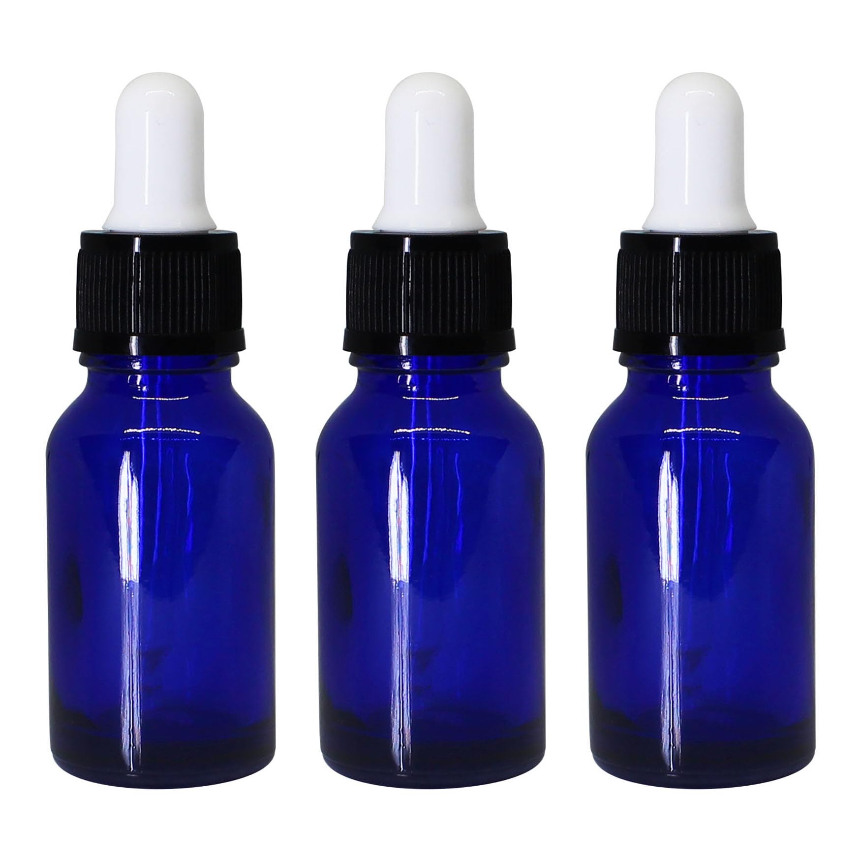 nsb herbals 15 ml Cobalt Blue Round Empty Glass Bottle + Glass Dropper + Black Ring + White Silicone Teat, Refillable, Reusable, Leak Proof for Essential Oils, Blends, Perfumes & Face Oil (12)-image-42