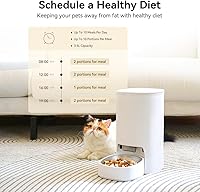 Vista 2 de Comedero automático para gatos, dispensador programable de alimentos para mascotas para gatos y perros, alimentadores de alimentos secos habilitados