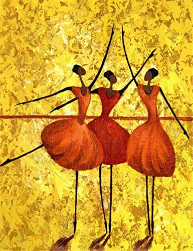 SUTEGISUPE African Dancers Abstract Oil Paintings on Canvas Modern Canvas Wall Art Contemporary Artwork for Wall Decorations Home Decor