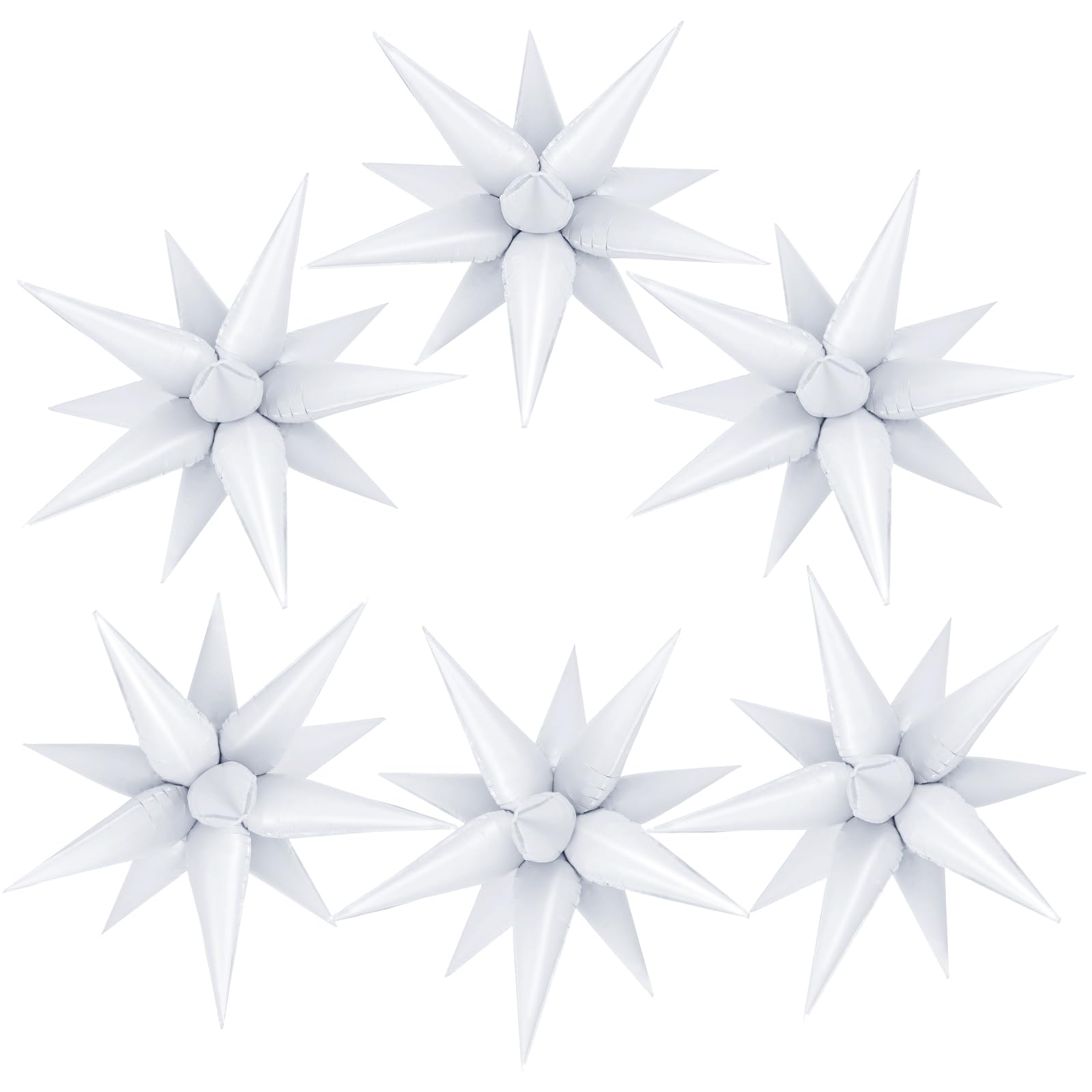 72 Pcs Star Balloons Foil Explosion Balloons Magic 12 Point Star Cone Balloon Arch Garlands Large for Birthday Wedding Anniversary Graduation Halloween Party Decorations Backdrops, Grey