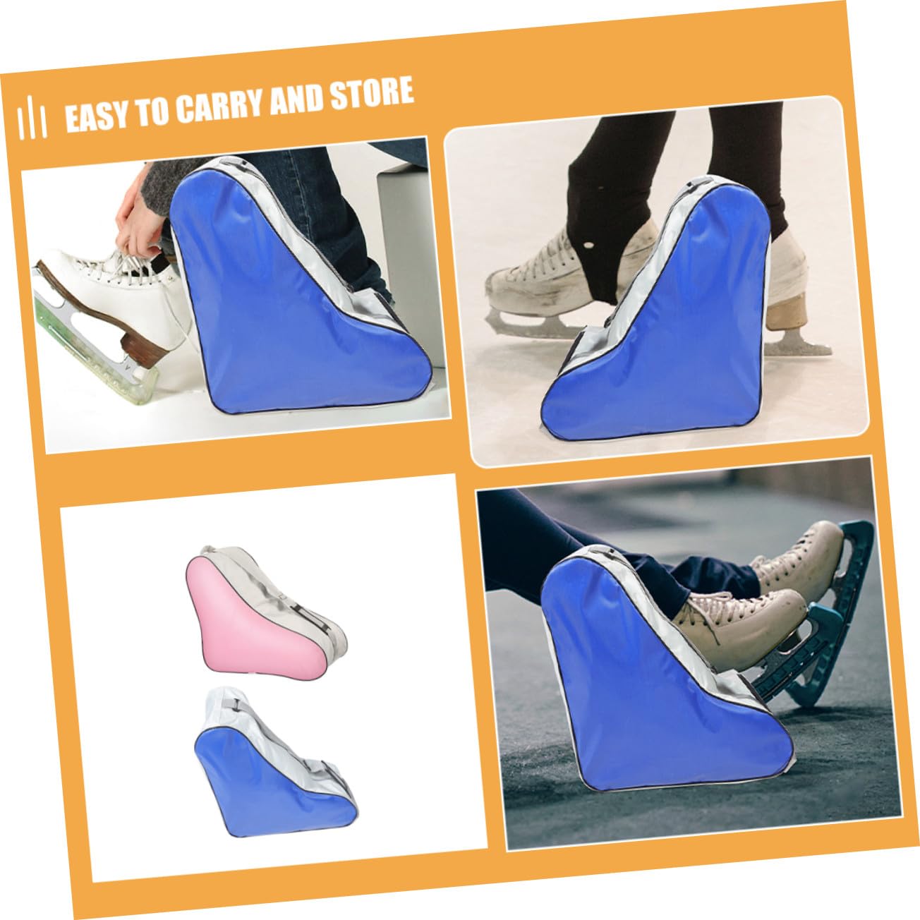2 pezzi Borsa per Scarpe da Sport Zaino Triangolare Leggero e Resistente Custodia Capacità per Scarpe da Pattinaggio su Ghiaccio e Rotelle Protezione Rafforzata per Pattinaggio