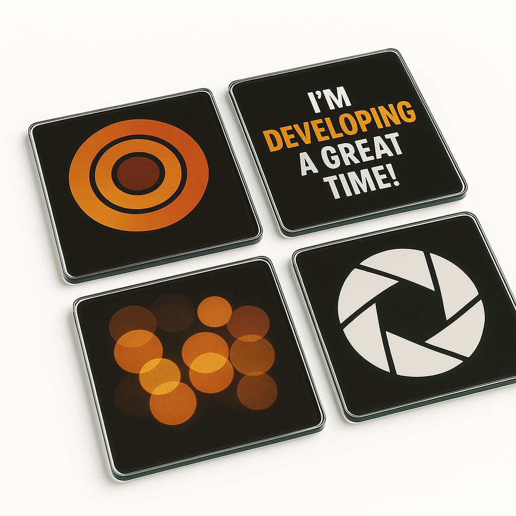 The Plum Penguin Focus & Flair Acrylic Coaster Gift Set Of 4 With Photography-Inspired Art - Design For Shutterbug Enthusiasts