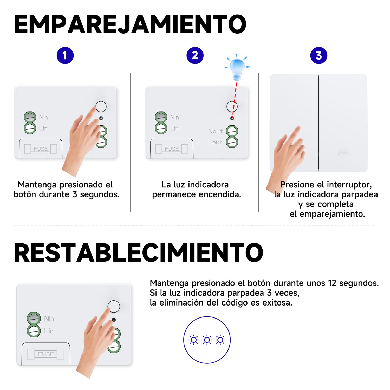 Kit de interruptor inalámbrico cinético sin pilas interruptor autoalimentado interruptores inalámbricos quinético sin pila control remoto radio interruptor de iluminación inalámbrico RF (EU 2Gang 2V2