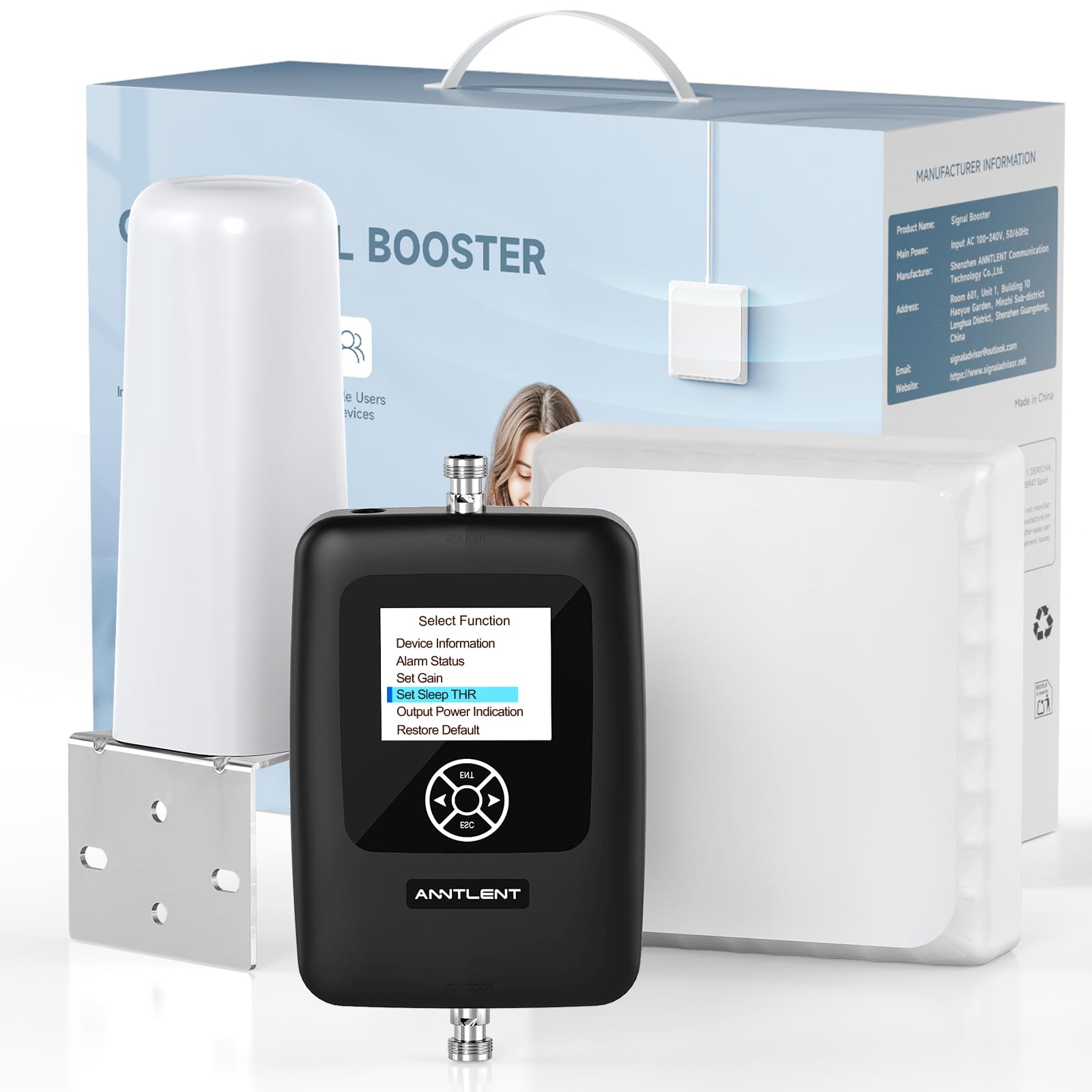 Amplificador de Cobertura Móvil 4G LTE 3G 2G gsm Amplificador de Señal en Banda 20/8/3/1/7(800/900/1800/2100/2600MHz) Repetidor de Señal Compatible con Todos los Operadores Españoles