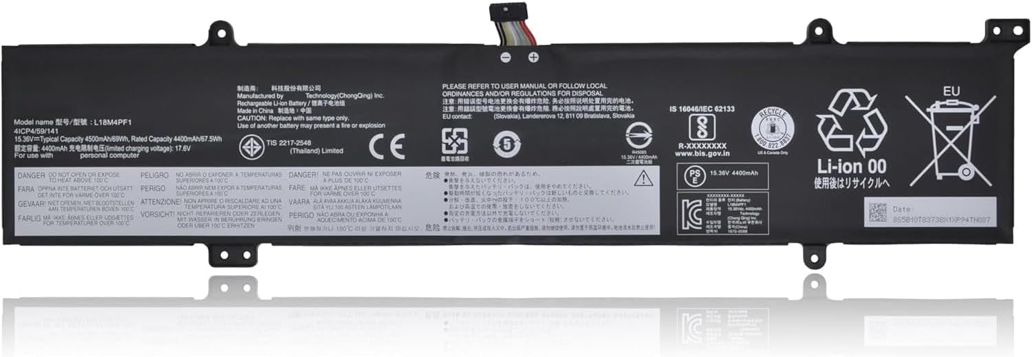 L18M4PF1 L18D4PF1 5B10U65276 5B10W67244 SB10W67267 5B10U65277 5B10W67392 Laptop Battery Replacement for Lenovo Ideapad Yoga C940-15IRH Series(15.36V 69Wh) (Short Cable