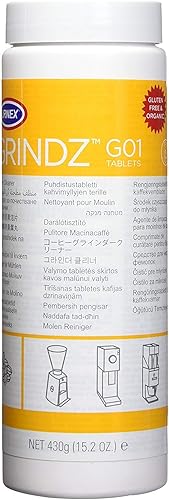 Urnex Grindz - Tabletas de limpieza profesionales para molinillo de café 1517oz totalmente naturales seguros para alimentos sin gluten limpia las