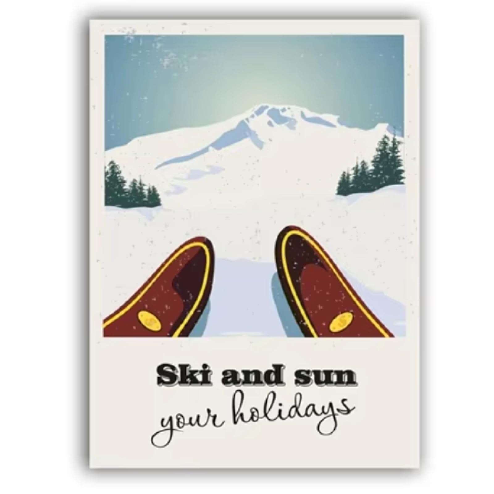 Amazon.co.jp: ウィンタースポーツスキーアートポスター