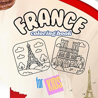 France Easy Coloring Book coloring book for kids and adults — Learn French Facts with Coloring Pages