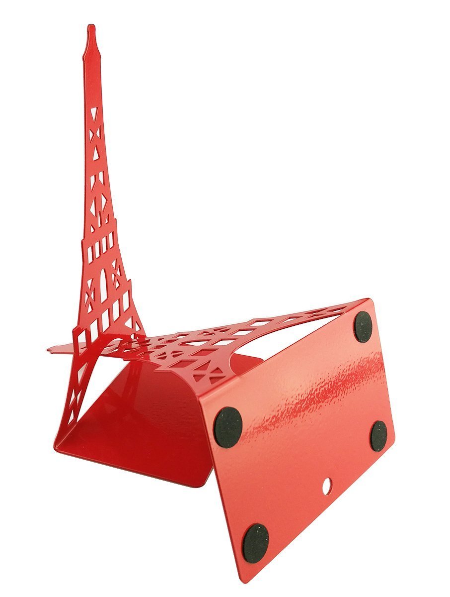 1 coppia di graziosi fermalibri decorativi a forma di torre Eiffel, per scaffali e scrivania, in metallo Red