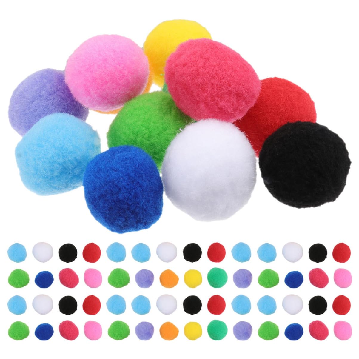 4cm Pompons 200 Stück Sortierte Flauschbälle für Bastelarbeiten