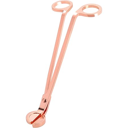 UIEEPGP Candle Wick Trimmer Cutter Stainless Steel, 7 Inch Oil Lamp Candle Accessories Trimmer Scissors Cutter (Rose gold)