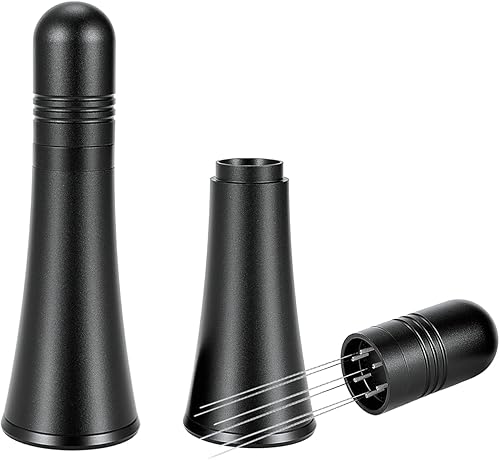 IKAPE WDT Tools, herramienta de distribución de agitador de espresso para barista, 0.010 in, 6 agujas, agitador de café expreso con soporte y 6