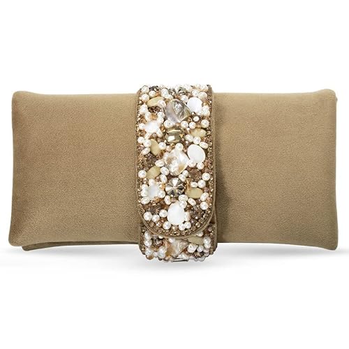 Aheli Indian Potli Bags For Women Evening Bag Clutch Ethnic Bride Purse With Drawstring, Brown & Gold-Toned Embellished #TOP6