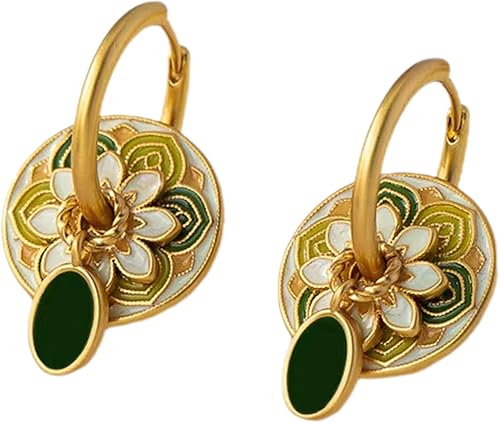 Aretes de aceite vintage con diseño de gota y elegantes joyas de moda para mujer, cómodas e hipoalergénicas, hebillas de oreja