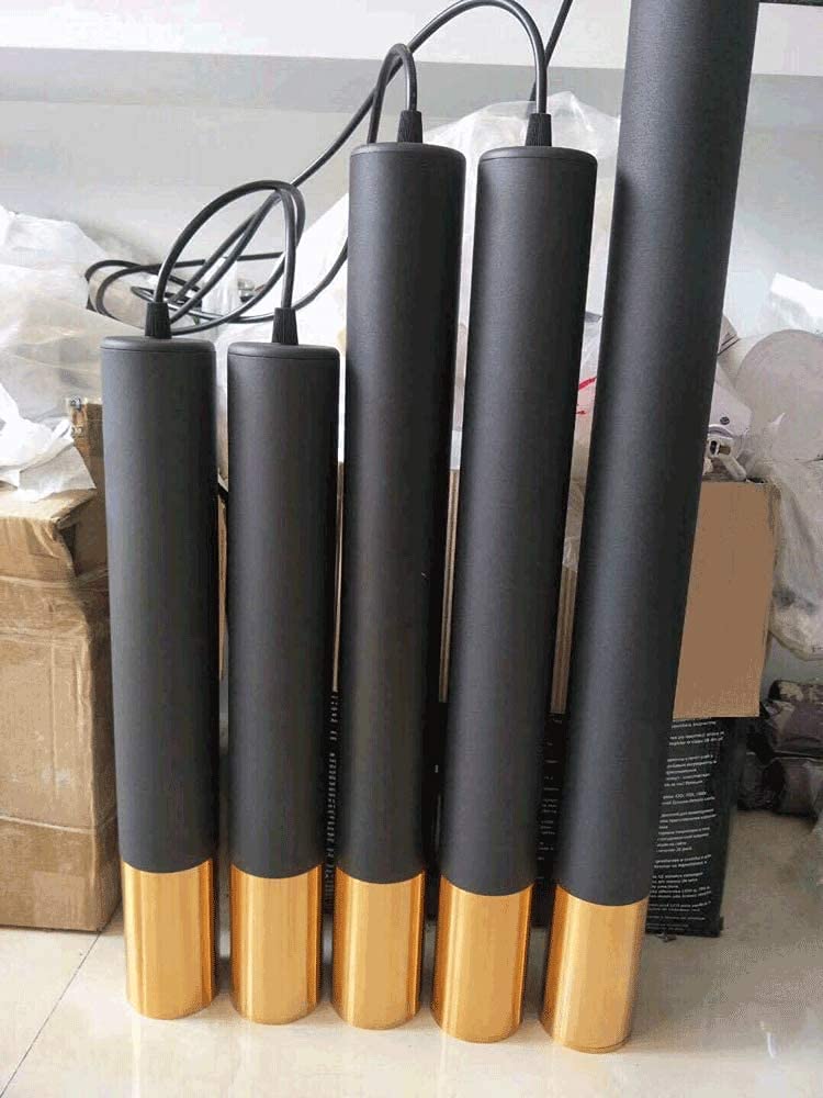 Lampa wisząca LED Cylindryczne lampy sufitowe Klasyczna czerń i złoto Połącz długą rurkę Lampa wisząca Oprawa sufitowa do kuchni Wyspa Jadalnia Sypialnia Lampa cylindryczna Interesting