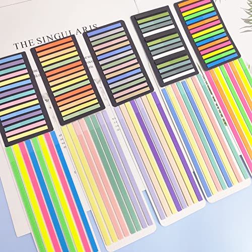 Potanro Sticky Tabs 2300 Pcs Translucent Sticky Tabs 10 Sheets Highlighter Book Tape Long Highlighting Sticky Tabs For Annotating Books, Aesthetic Office Suppliesbook For Annotating Books #TOP4