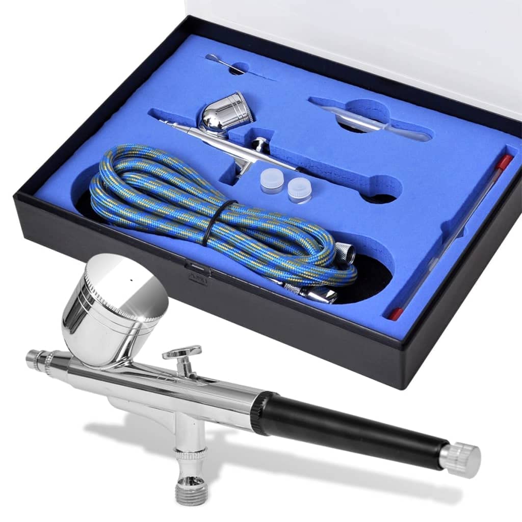 Kit de aerógrafo con boquillas de 0,2 0,3 0,5 mm, pistola pulverizadora para pintura de aire comprimido, vaso de 7 ml, manguera de 1,8 m, adaptador G1 4 a G1 8, pintura corporal para