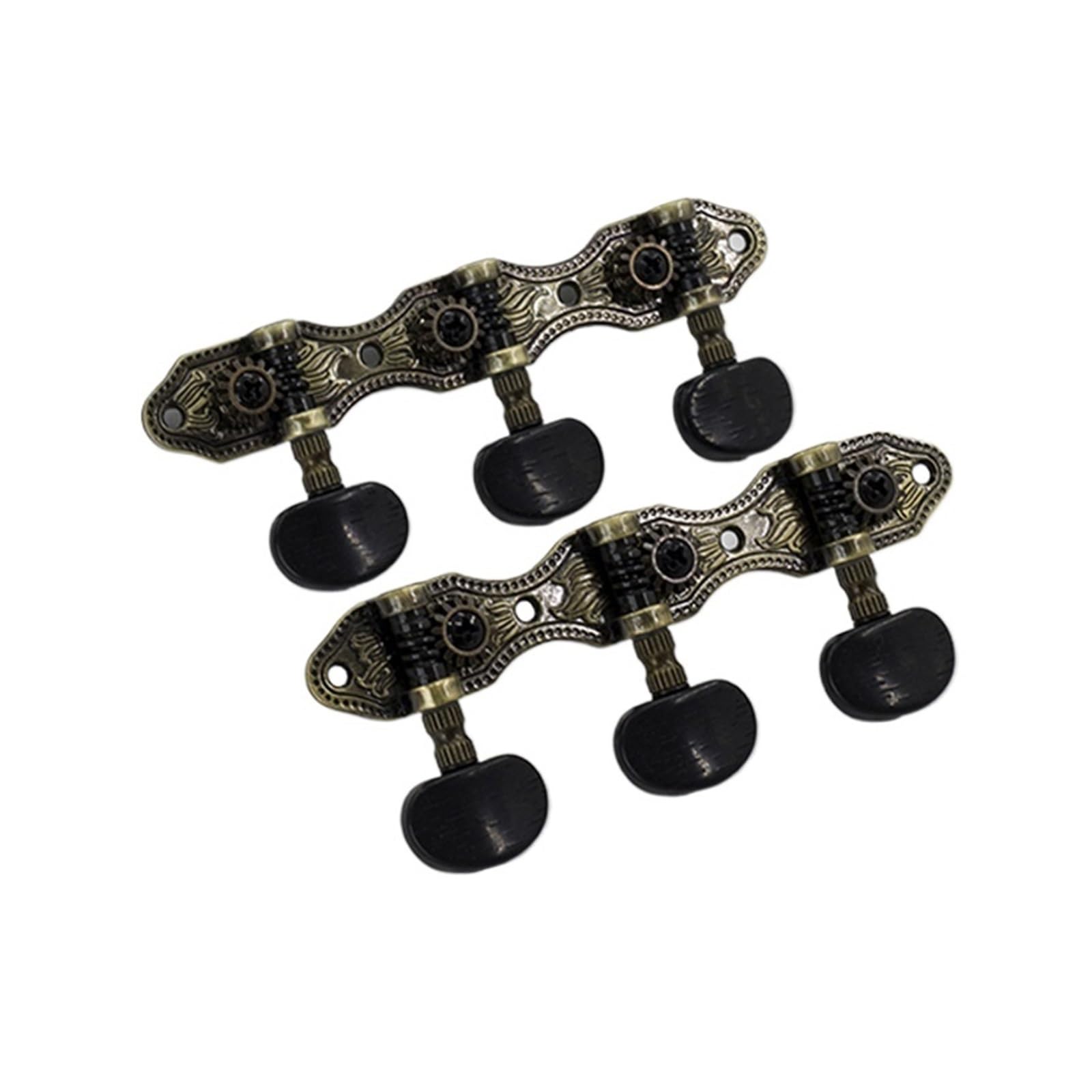 1 par de clavijas de afinación de cuerdas de guitarra clásica izquierda y derecha, cabezales de máquina, camafeo de pescado antiguo, afinadores de cobre puro, piezas de llaves DJ405AB