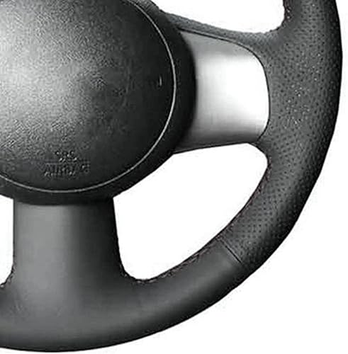 Miniatura 2 de MaJher Coche negro mano costura cuero volante cubierta, para Nissan marzo soleado Versa 2013 Almera accesorios