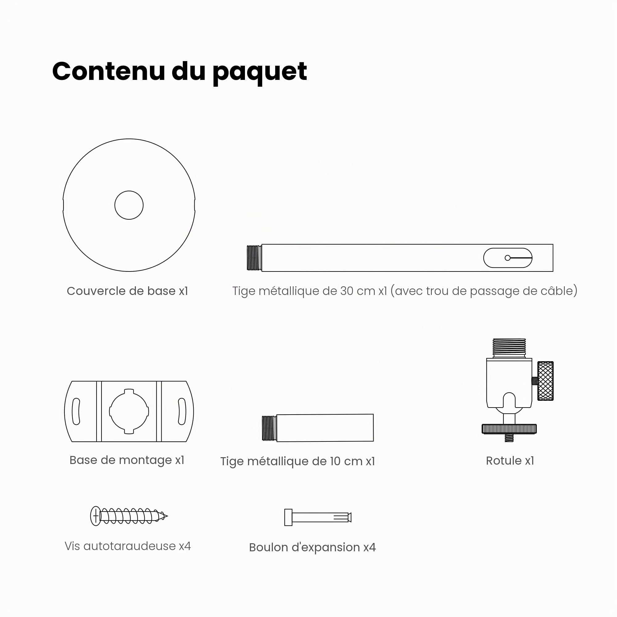 Dangbei Support Plafond pour Projecteur, Hauteur réglable de 3,9 à 15,7 Pouces, Support de projecteur, vis 1/4", Compatible avec DBX3 Pro, DBOX02, MP1 Max, Atom, N3 Max (Non Compatible DBOX02 Pro)