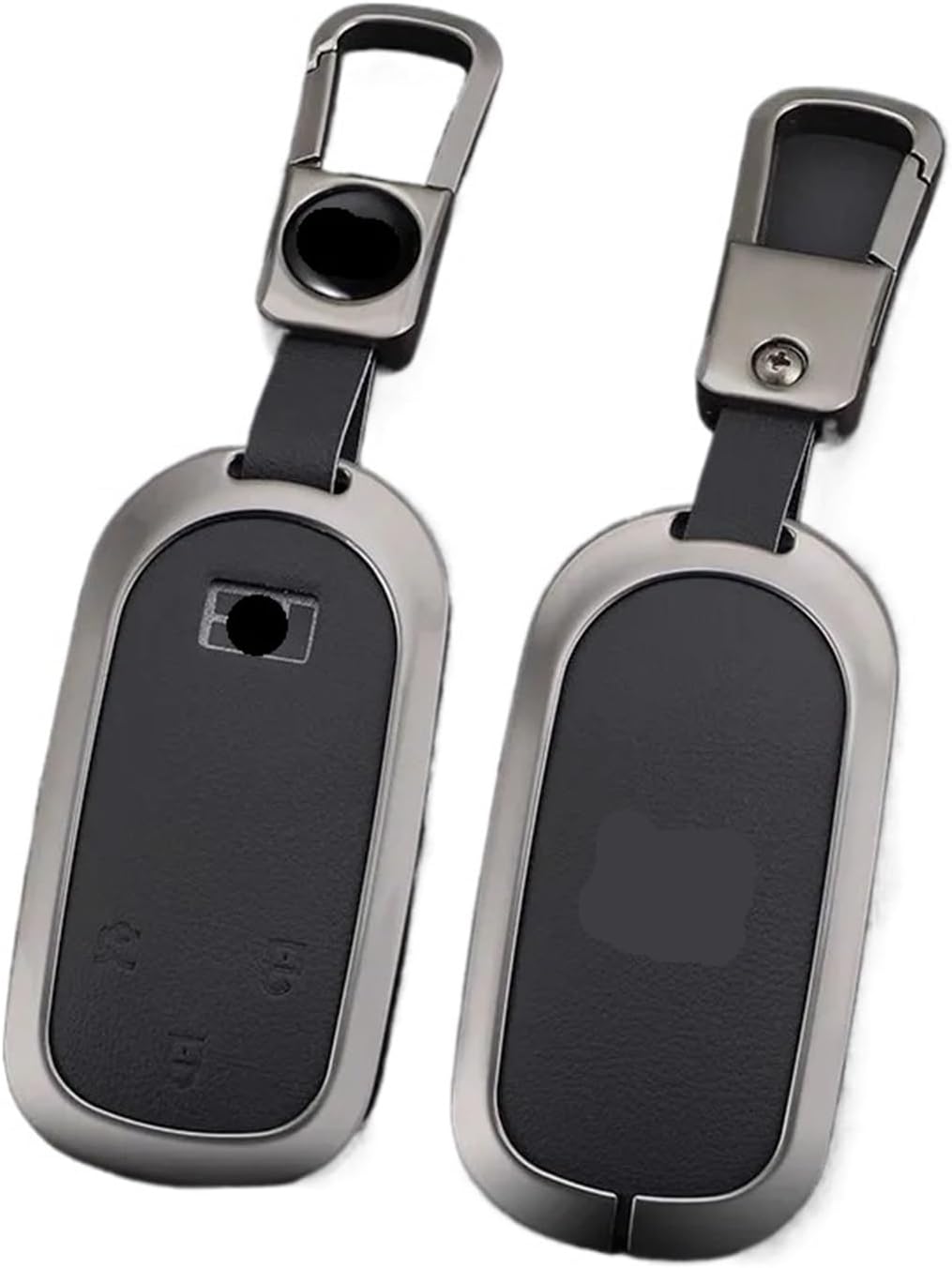 Alloy Key Case Fob Remote Cover Shell Keychain Ring Holder Or BAIC JISHI Polestone 01 ROX 01 Interior Accessories(Style A black)