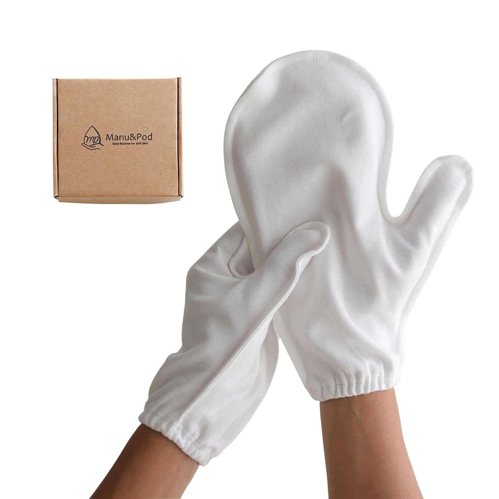 Manu&Pod - Guantes hidratantes para manos secas, eczema, psoriasis, crema de noche, ungüento para el tratamiento del sueño, 3 pares de guantes hidratantes, color blanco