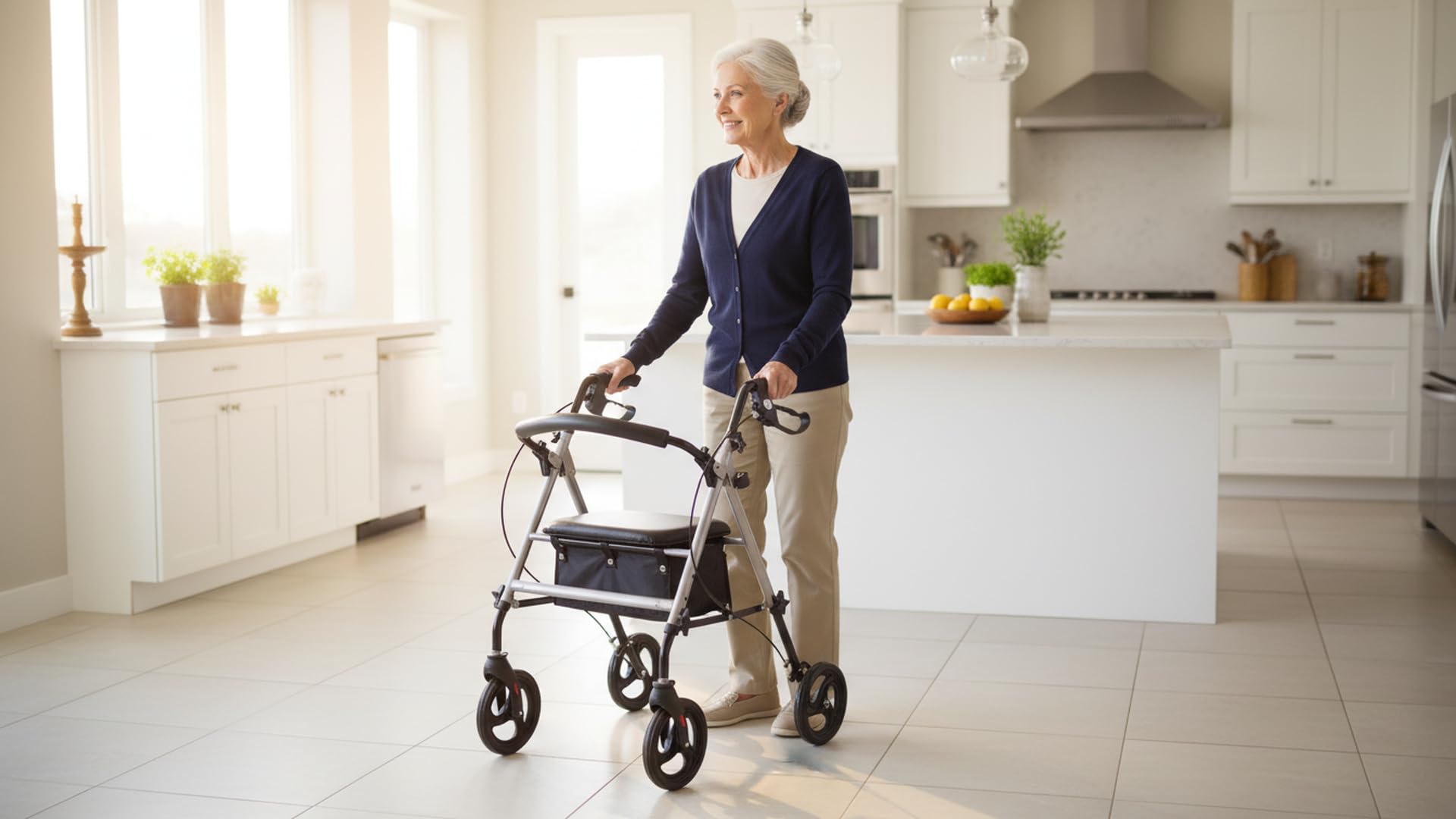 Rollator Aluminio Ligero 4 Ruedas Plegable