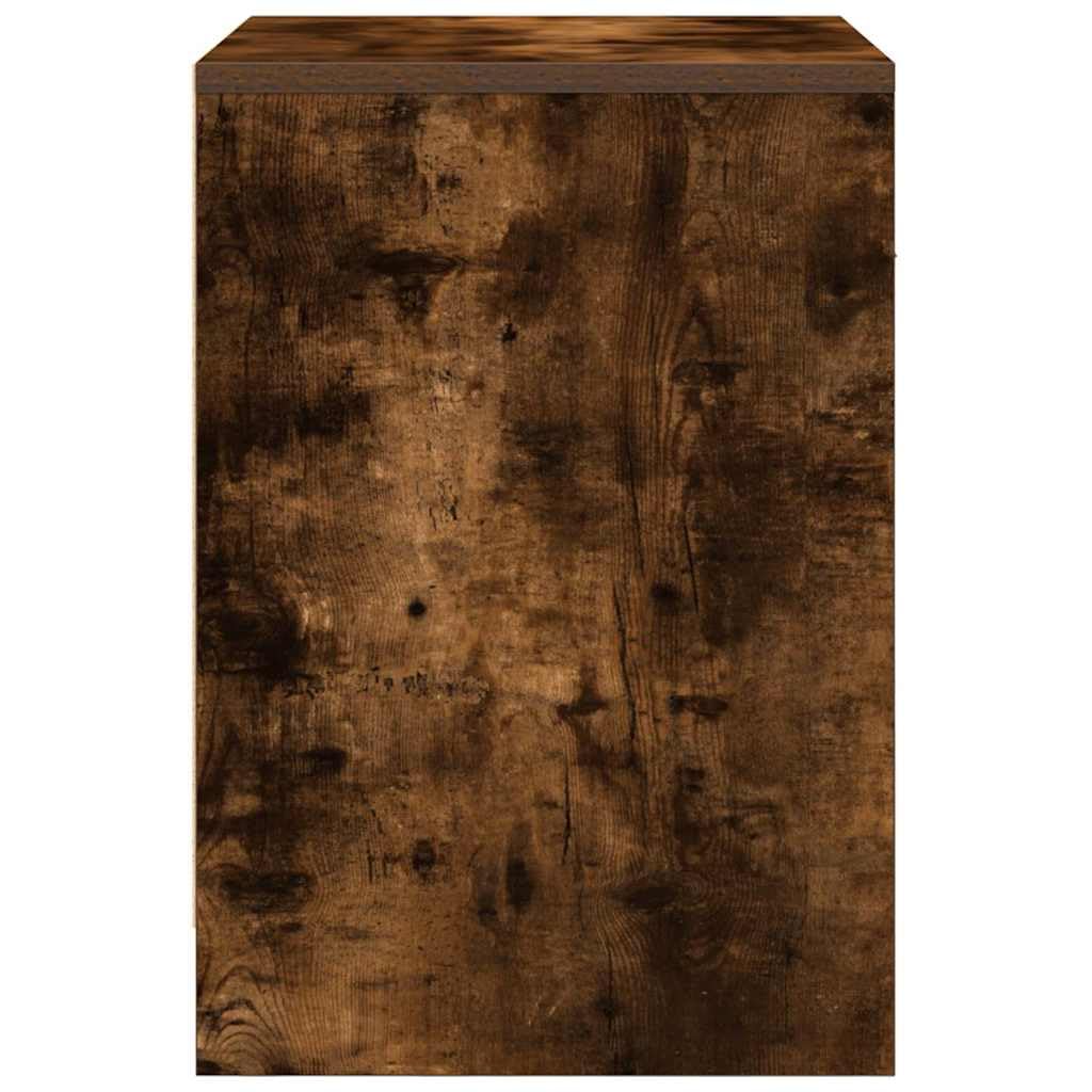Comodini 2 pz con cassetto in truciolato rovere fumo 40x34x50 cm, mobiletto salvaspazio con ripiano e scomparto per camera da letto, soggiorno, ufficio, corridoio, ingresso
